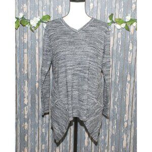 Logo Ladies S Oversized Comfy Cashmere Blend Gray Heathered Sweater Pockets